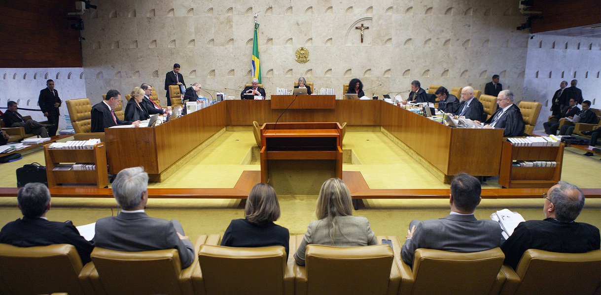 Brasília - Plenário do STF durante julgamento da ação que pretende impedir parlamentares que são réus em ações penais ocupem a presidência da Câmara dos Deputados ou do Senado (Nelson Jr./SCO/STF)