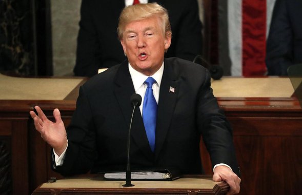 U.S. President Donald Trump delivers his State of the Union address to a joint session of the U.S. Congress on Capitol Hill in Washington, U.S. January 30, 2018. REUTERS/Leah Millis