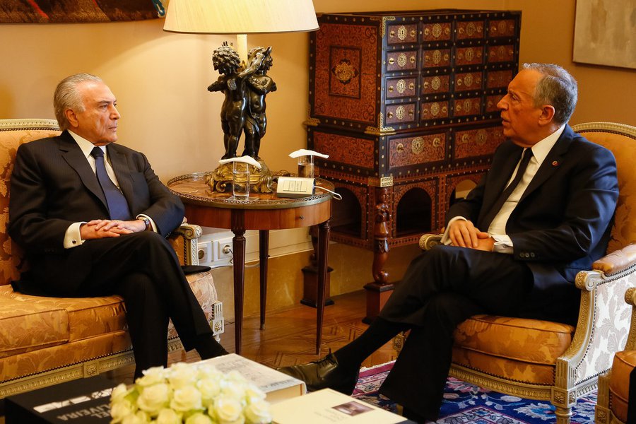 Michel Temer e o presidente de Portugal, Marcelo Rebelo de Sousa
