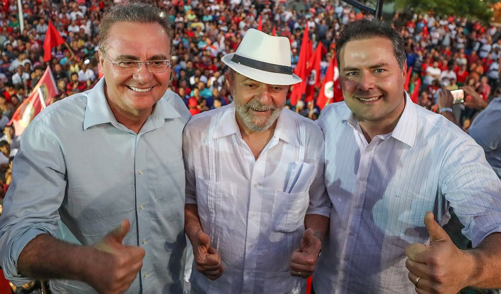Ex pres Lula ao lado do senador Renan Calheiros (PMDB-AL) e do governador Renan Filho. Foto Ricardo Stuckert
