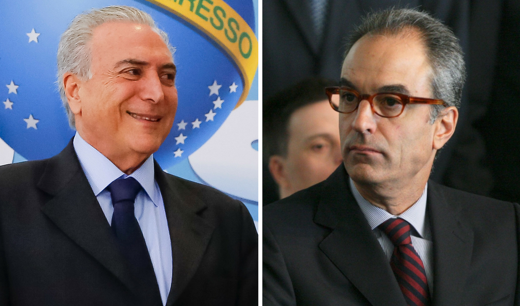 Michel Temer e João Roberto Marinho, da Globo