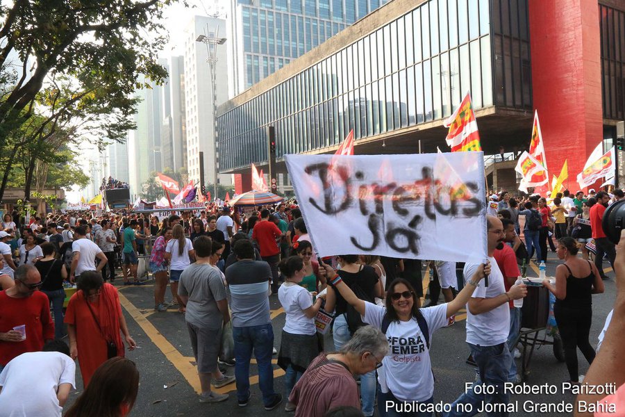Paulo- SP, Brasil- Manifestação contra o governo de Michel Temer na avenida Paulista, em São Paulo. Foto: Roberto Parizotti/ CUT