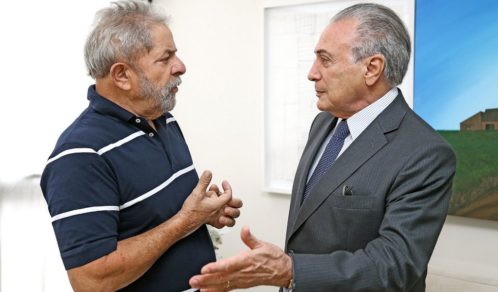 Encontro do ex-presidente do Brasil ,Luis Ignacio Lula da Silva com o vice-presidente do Brasil, Michel Temer