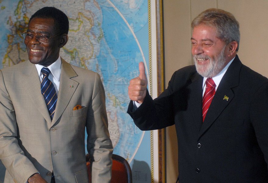 Bras�lia - Presidente Lula recebe em audi�ncia o Presidente da Guin� Equatorial, Teodoro Obiang Nguema .