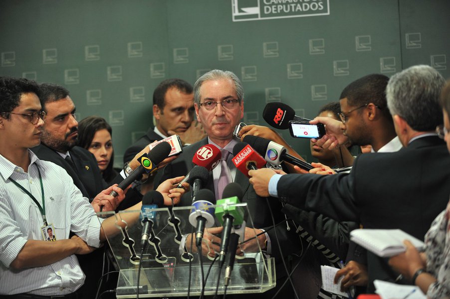 Presidente da C�mara dos Deputados Eduardo Cunha concede entrevista coletiva � imprensa