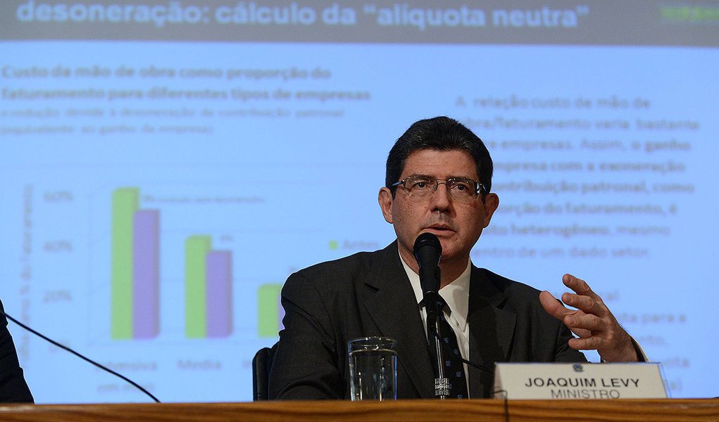 Brasília- DF- Brasil- 27/02/2015- O ministro da Fazenda, Joaquim Levy, fala sobre a redução da desoneração da folha de pagamentos (Valter Campanato/Agência Brasil)