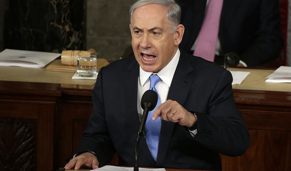 PremiÃª de Israel, Benjamin Netanyahu, discursa no Congresso dos EUA, em Washington, na terÃ§a-feira. 03/03/2015 REUTERS/Gary Cameron