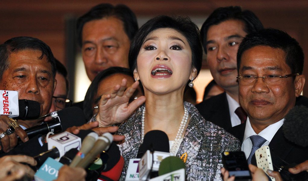 PremiÃª deposta da TailÃ¢ndia, Yingluck Shinawatra, concede entrevista em Bangcoc. 22/01/2015 REUTERS/Chaiwat Subprasom