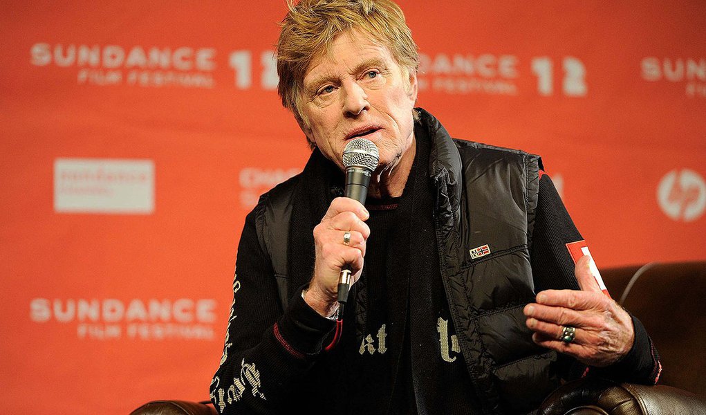 PARK CITY, UT - JANUARY 19:  Sundance Institute President and Founder Robert Redford speaks at the opening day press conference held at the Egyptian Theatre during the 2012 Sundance Film Festival on January 19, 2012 in Park City, Utah.  (Photo by Jemal Co