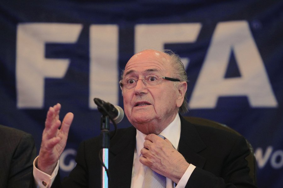 FIFA President Joseph "Sepp" Blatter addresses the media during a news conference in Havana April 17, 2013. REUTERS/Enrique De La Osa (CUBA - Tags: SPORT SOCCER)