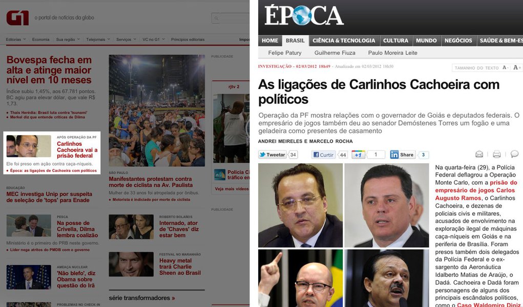 Globo esconde escândalo Carlinhos Cachoeira