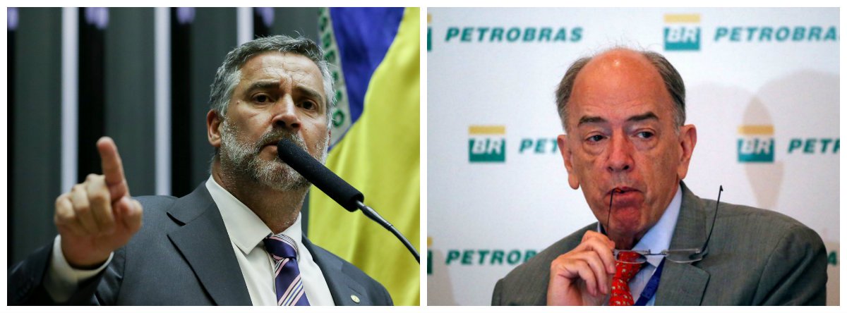 Líder do PT na Câmara, Paulo Pimenta (RS) e ex-presidente da Petrobras, Pedro Parente