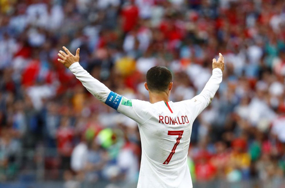 Cristiano Ronaldo comemora gol marcado por Portugal 20/06/2018 REUTERS/Kai Pfaffenbach