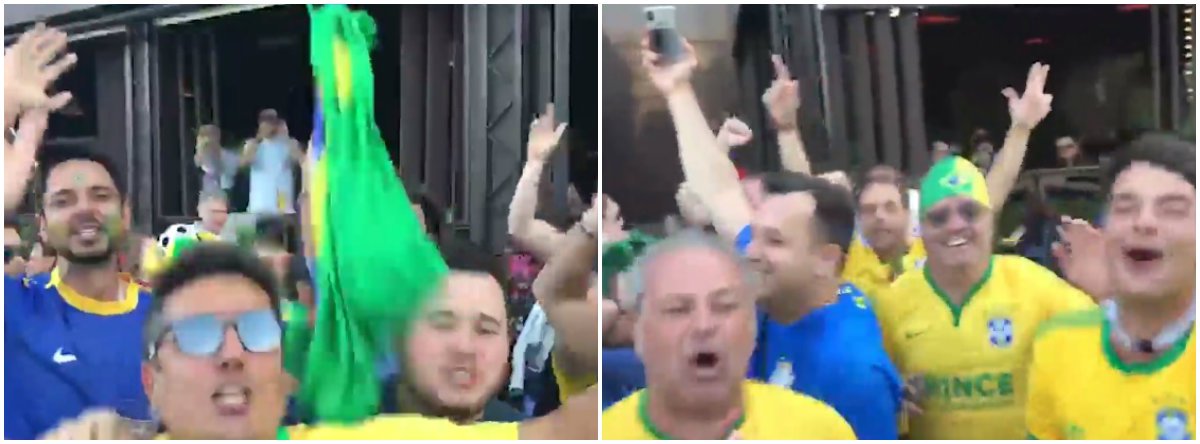 A elite continua a envergonhar os brasileiros com seu comportamento na Rússia, durante a Copa do Mundo; desta vez, um grupo cantou uma música pejorativa e totalmente ofensiva contra uma jornalista russa e um deles tentou beijá-la; o portal iG identificou três dos 14 homens que participaram do vídeo até agora