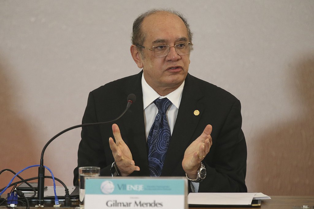 Brasília - O presidente do Tribunal Superior Eleitoral (TSE), Gilmar Mendes, abre o 7º Encontro Nacional das Escolas Judiciárias Eleitorais.(Antonio Cruz/Agência Brasil)