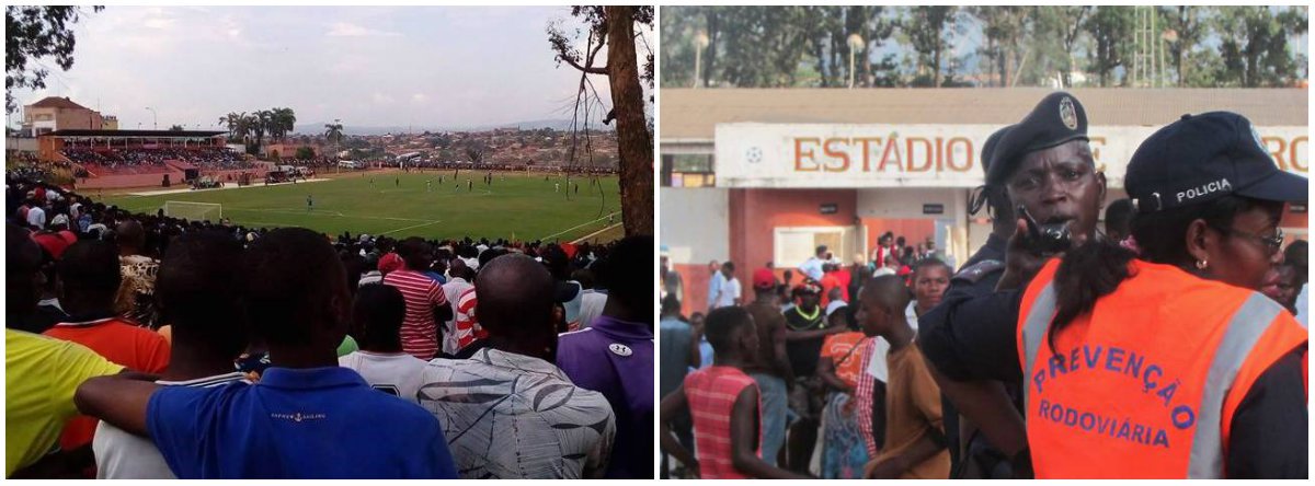 Confusão aconteceu durante um jogo de futebol em Angola nesta sexta-feira 10, quando centenas de torcedores irromperam os portões do estádio na cidade de Uige, no norte do país; muitos caíram e foram pisoteados