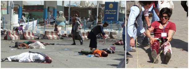 Duas explosões rasgaram uma manifestação de membros da minoria afegã hazara, majoritariamente xiita, em Cabul, matando pelo menos 80 e ferindo mais de 230 em um ataque suicida reivindicado pelo Estado Islâmico; "Dois soldados do Estado Islâmico detonaram cintos com explosivos em uma reunião de xiitas na cidade de Cabul, no Afeganistão", disse um breve comunicado da agência de notícias Amaq, que opera em território controlado pelo EI; se confirmada a autoria, o ataque representaria uma escalada do grupo, que até agora estava confinado à província de Nangarhar, no leste