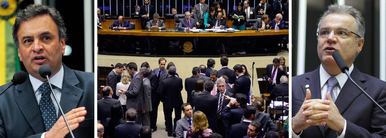Placar da votação do veto da presidente Dilma sobre o fator previdenciário, criado por FHC, revela que o PSDB, presidido por Aécio Neves (PSDB-MG), hoje trabalha pelo 'quanto pior, melhor'; tensão política alimenta a alta do dólar e é um dos motivos do rebaixamento do Brasil pela S&amp;P; dos 51 deputados federais tucanos que participaram da votação, apenas Samuel Moreira (SP) votou a favor do veto; "Votei extremamente convicto. Criar mais despesas para a Previdência não é prudente para o momento que o País está vivendo, com os cofres públicos dilapidados", disse