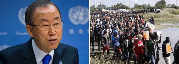 Secretário-geral das Nações Unidas (ONU), Ban Ki-Moon, pediu hoje(27) à União Europeia (UE) que use de "compaixão e solidariedade" para com os refugiados que chegam a Europa; pedido foi feito durante a Cúpula de Desenvolvimento Sustentável na sede da ONU, em Nova York; Ban Ki-Moon elogiou os esforços já realizados pela UE em relação à crise e manifestou "gratidão" pela "generosidade" surgida com os recentes novos apoios anunciados por Bruxelas para os refugiados sírios