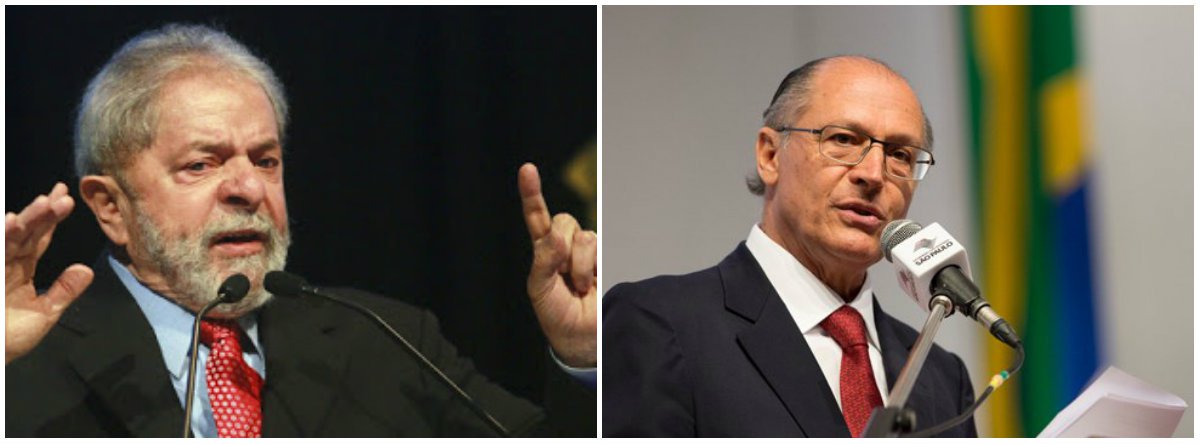 O ex-presidente Lula rebateu, por meio da assessoria do Instituto Lula, as críticas feitas pelo governador de São Paulo, Geraldo Alckmin (PSDB); segundo o tucano, "Lula é o retrato do PT, partido envolvido em corrupção"; em nota, o instituto disse que o apartamento triplex no Guarujá, alvo de investigação do MP-SP e da Lava Jato, "nunca foi de Lula"; o texto diz, ainda, que Alckmin deveria explicar "os desvios nas obras do metrô e na merenda escolar, a violência contra os estudantes e os números maquiados de homicídios no estado"; pelo Twitter, o presidente nacional do PT, Rui Falcão, também criticou o tucano: "Alckmin deveria cuidar do seu governo, que está tirando comida da boca das crianças"; A declaração foi uma alusão ao recente escândalo de fraude na compra de merenda em SP