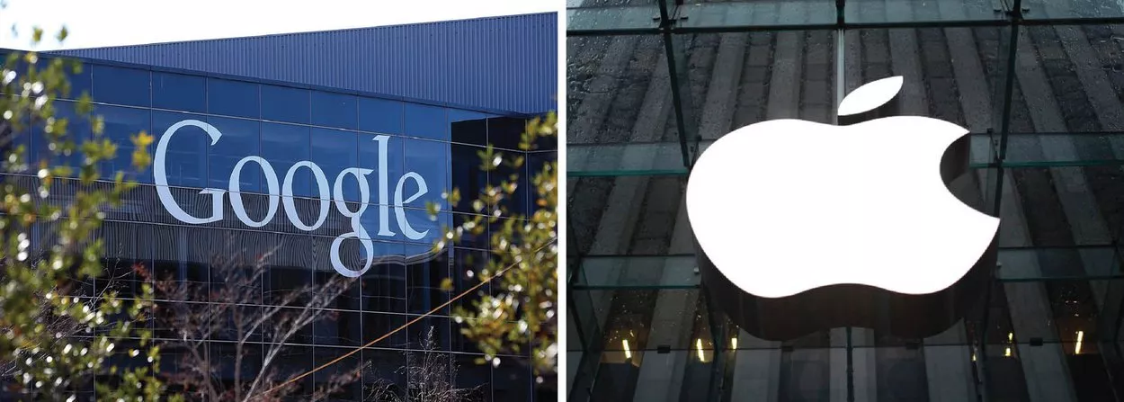 Logos de Google e Apple
