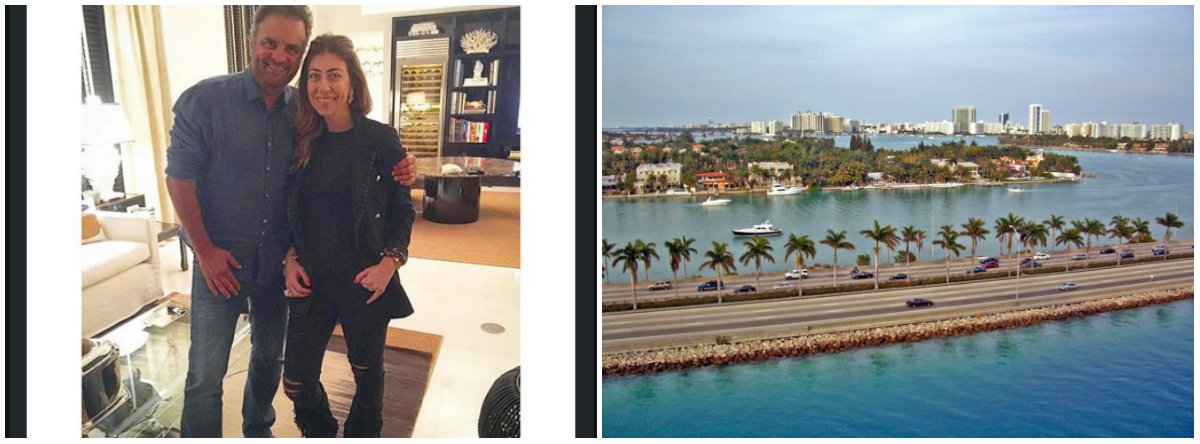 O senador e presidente nacional do PSDB, Aécio Neves (MG), está curtindo férias em Miami (EUA); o tucano se encontrou, na quinta-feira (7), com Felipe Massa, corredor de Fórmula 1; os dois não se conheciam