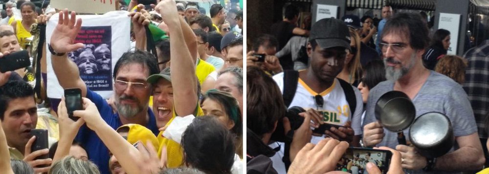Assediado por manifestantes anti-PT na Avenida Paulista, neste domingo 17, o cantor criticou a posição contrária de FHC sobre o impeachment da presidente Dilma: "Isso é típico do PSDB. O PSDB tem conluio histórico com o PT"; para Lobão, "o impeachment é uma questão de tempo"; grupo de cerca de 50 pessoas gritava, com panelas nas mãos: "Lula cachaceiro, devolve o meu dinheiro"