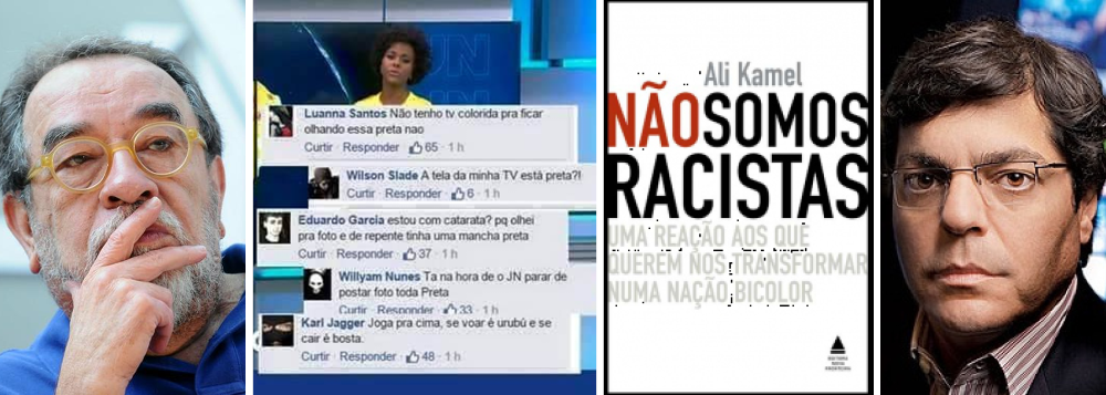 Escritor faz a pergunta ao diretor-geral de jornalismo da TV Globo, autor do livro "Não somos racistas", diante das agressões preconceituosas feitas à jornalista Maria Júlia Coutinho, que trabalha na mesma emissora; 'Maju', como é conhecida, foi alvo de xingamentos como "macaca" em um post do Jornal Nacional no Facebook; solidariedade à 'garota do tempo' do JN levou a hashtag #SomosTodosMajuCoutinho a liderar os assuntos do Twitter mundial nesta sexta-feira; "Isso é o que despertam os que movem ódios! Basta de racismo!", publicou a deputada federal Maria do Rosário (PT-RS), ex-ministra dos Direitos Humanos