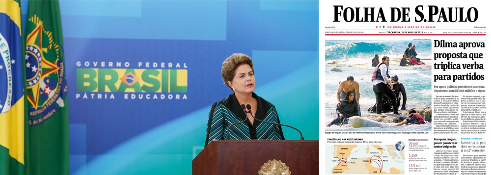 Manchete da Folha desta terça-feira critica o fato de a presidente Dilma Rousseff ter sancionado o Orçamento Geral da União de 2015 sem vetar a proposta que triplicou os recursos destinados ao fundo partidário, uma das principais fontes de receita dos partidos políticos, hoje com dificuldades de financiamento por causa da Operação Lava Jato; em seu projeto original, o governo destinava R$ 289,5 milhões para o fundo, mas o valor foi elevado para R$ 867,5 milhões pelo relator do Orçamento no Congresso, senador Romero Jucá (PMDB-RR); a presidente manteve o novo valor por uma razão simples: a democracia tem um custo, que deve ser pago pela sociedade