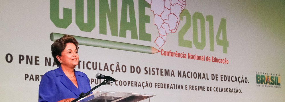 Brasília - DF, 20/11/2014. Presidenta Dilma Rousseff durante Conferência Nacional de Educação (CONAE 2014). Foto: Roberto Stuckert Filho/PR