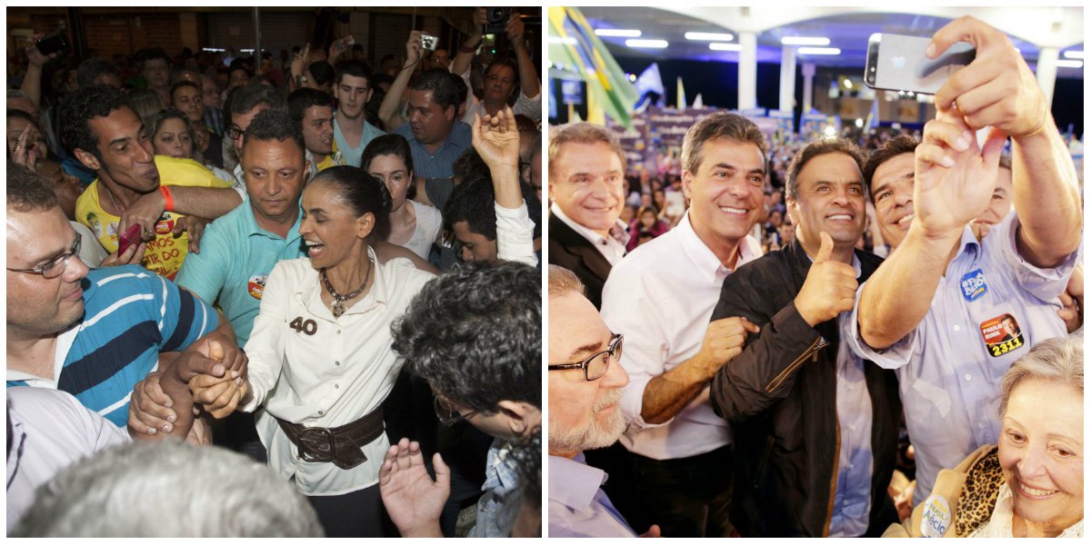 Pesquisa aponta que decisão se dará no segundo turno, mas que vaga do candidato que enfrentará a presidente Dilma Rousseff (PT) ainda não está garantida: Marina Silva (PSB) e Aécio Neves (PSDB) chegam embolados na última semana de campanha, com 25% e 20,7%, respectivamente; dados figuram empate técnico, uma vez que a margem de erro é de 2,2%; na liderança, a candidata à reeleição registra 35% "e só não estará na segunda etapa da disputa se houver uma hecatombe nuclear sobre a sua campanha", diz a revista