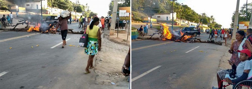 Os moradores de Barra de Santo Antônio, no Litoral Norte de Alagoas, estão impedindo a circulação de veículos  por causa da redução do número de ônibus com destino á capital alagoana; PMs foram enviados para o local do protesto