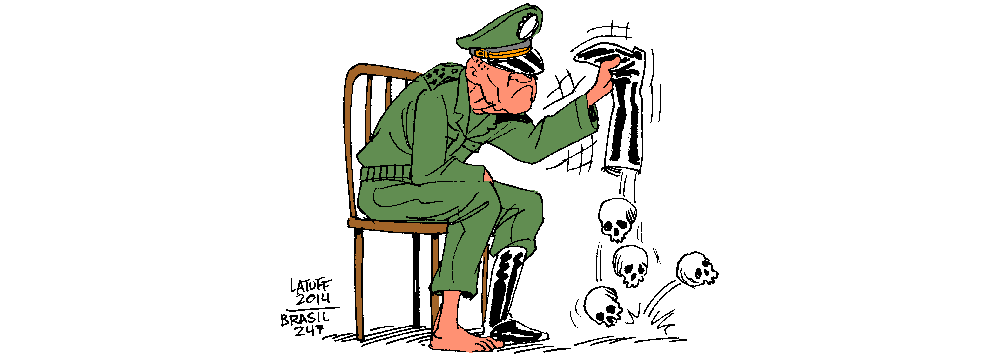Relatório final da Comissão Nacional da Verdade pedirá punição a quase 400 militares que participaram ou estavam cientes de crimes que violaram os direitos humanos no período da ditadura militar; charge é do cartunista Carlos Latuff