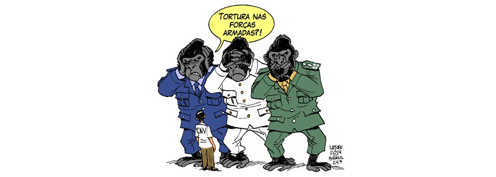 Por que as forças armadas são incapazes de reconhecer a tortura em suas instalações durante a ditadura? É o que questiona o cartunista Carlos Latuff
