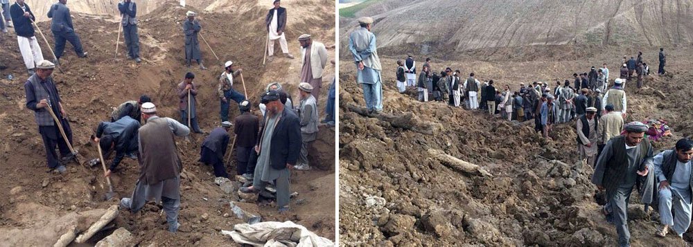 Pelo menos 350 pessoas morreram na província de Badakhshan, a Nordeste do Afeganistão, em de decorrência um deslizamento de terra provocado pelas chuvas, segundo a missão da Organização das Nações Unidas no país (Unama); o governador da província, Shah Waliwallah Adib, admitiu que o número de mortos pode chegar a 2,5 mil; forças internacionais da OTAN no Afeganistão também ajudam o Exército nas operações de resgate