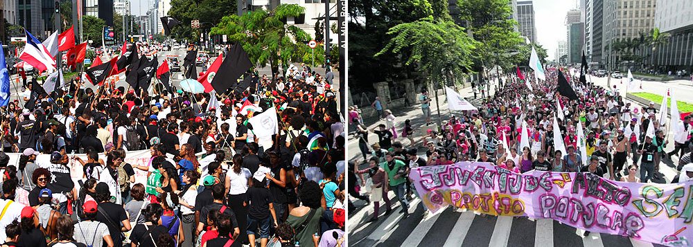 Grupo, acompanhado do Levante Popular da Juventude, mobilizou mil pessoas e chegou a fechar a avenida Paulista no sentido Paraíso; segundo a PM, protesto foi pacífico 
