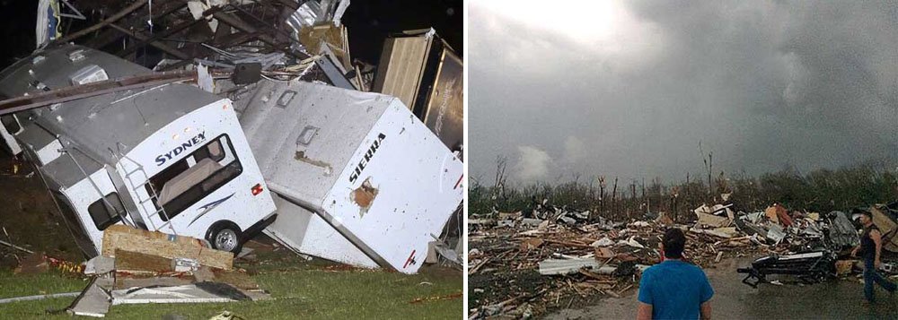 De acordo com a NBC, vários tornados atingiram o norte do estado do Alabama, afetando com violência a cidade de Athens. As fortes tempestades também foram sentidas no estado do Mississippi, principalmente nas cidades de Louisville e Tupelo
