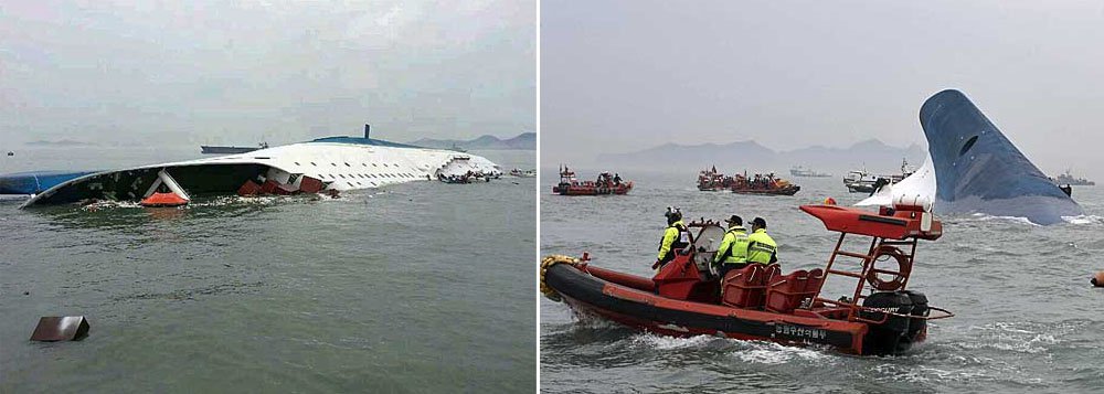 Barco de passageiros carregava 447 pessoas, das quais 164 foram confirmadas como salvas, disse a guarda costeira; duas pessoas tiveram a morte confirmada no acidente ocorrido na costa sudoeste do país