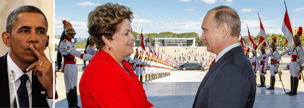 Reunião de cúpula entre presidentes do Brasil, Rússia, Índia, China e África do Sul começou às 10h30, em Fortaleza; Vladimir Putin disse que bloco vai fazer frente "à caça" empreendida pelos Estados Unidos a países que discordam das posições do presidente Barack Obama; com os sócios dos BRICS, Rússia quer dinamizar integração comercial, científica, tecnológica e também militar; encontro ontem, no Palácio do Planalto, com presidente Dilma Rousseff foi marcado por assinatura de acordos bilaterais; novo banco de desenvolvimento será anunciado com fundos de US$ 50 bilhões para financiar projetos em países emergentes, fazendo frente ao FMI; ordem mundial em plena transformação