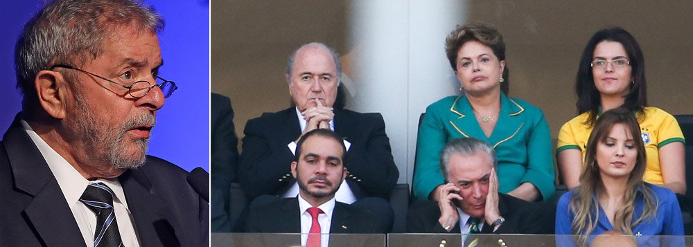 Após culpar a "elite branca" pelos xingamentos a presidente Dilma Rousseff na abertura da Copa, ex-presidente Lula muda de tom: "Me cheirou a coisa organizada (o ataque a presidente). O preconceito, a raiva demonstrada. Possivelmente a gente tenha culpa de não ter cuidado disso com carinho. O PT não pode fazer uma campanha sem discutir o tema da corrupção. Não podemos, como avestruz, enfiar a cabeça na areia e falar ‘esse tema não é nosso’. Nós temos que debater”, disse em entrevista no Jornal do SBT
