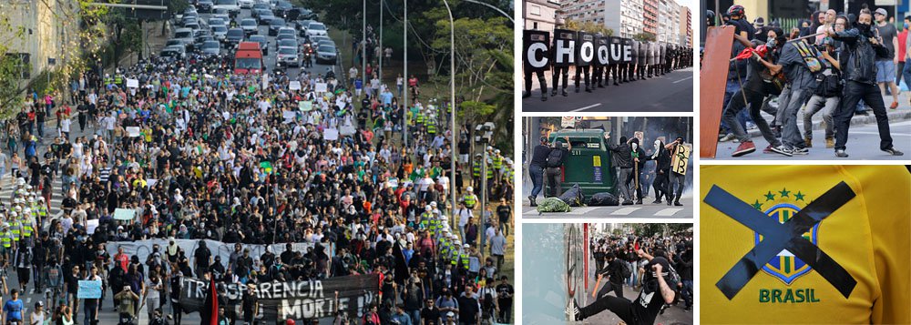 Frustradas as manifestações de protestos no Sete de Setembro; tumultos registrados em São Paulo foram circunscritos à ação de grupos de Black Blocs; mesclada a um contexto de perspectiva de violência, palavra de ordem Fora, Alckmin não mobiliza nenhuma multidão; ato pequeno, apesar de barulhento; protesto foi vigiado por grande contingente da Polícia Militar; houve feridos e presos, mas massa não aderiu