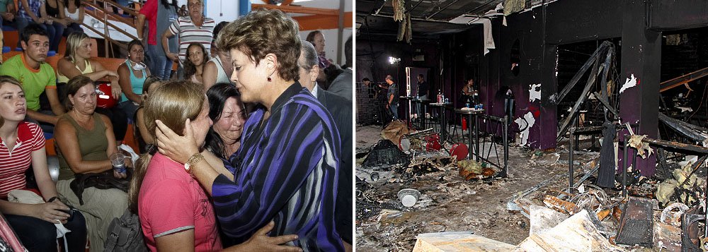 Presidente relembra, pelo Twitter, um ano da tragédia que deixou 242 mortos no incêndio da Boate Kiss, em Santa Maria (RS); "Passado um ano da tragédia em Santa Maria, a tristeza ainda está viva em nossos corações. Lembro de cada mãe, de cada pai que abracei", escreveu Dilma Rousseff, que definiu o dia de hoje como uma "data tão triste"