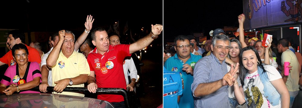 Com 42,5% do eleitorado sergipano, a região metropolitana de Aracaju dá larga vantagem ao governador Jackson Barreto (PMDB) na busca pela reeleição; ele tem 17,7 pontos percentuais na dianteira sobre o seu principal adversário, o senador Eduardo Amorim (PSC); na pesquisa, do instituto Dataform, publicada pelo jornal Cinform, nesta segunda (29), o candidato do PMDB tem 44% das intenções de voto enquanto o candidato do PSC soma 26,3%; a candidata do PSOL, Sônia Meire, tem 5,5%; Betinho (PTN), 2,2%; Airton (PPL) tem 0,2%