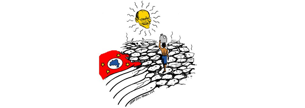 Na arte de Latuff, o fantasma da falta d'água no estado mais próspero do País
