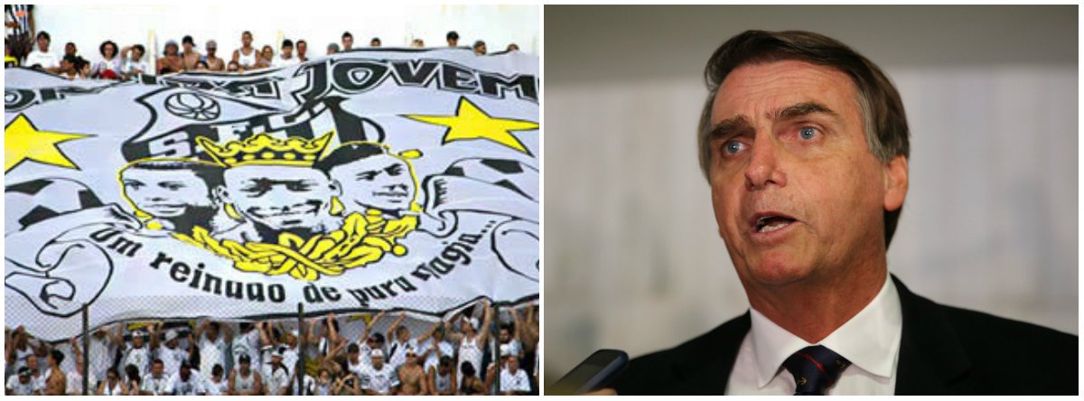 Torcida Jovem do Santos: Bolsonaro não representa os interesses do povo