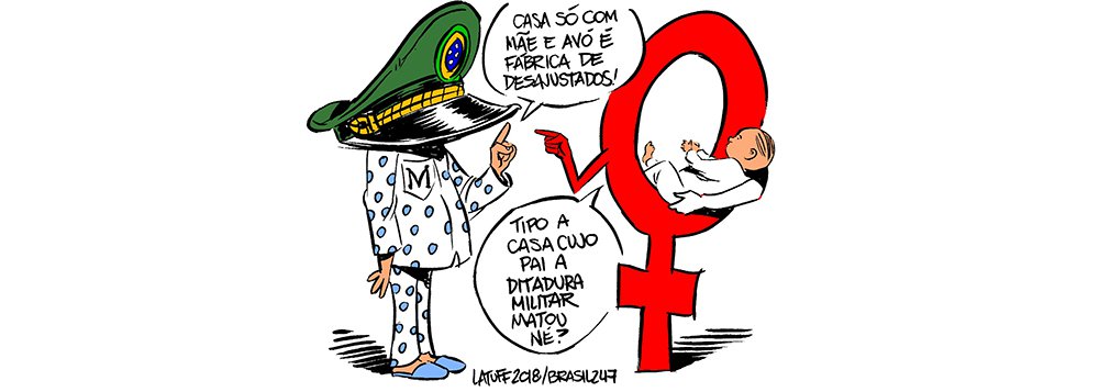 Latuff retrata a polêmica declaração de Mourão sobre mães e avós