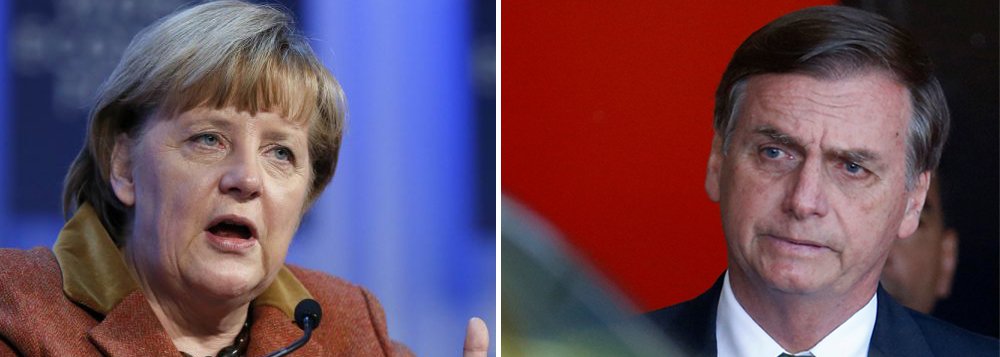 Merkel isola Bolsonaro e diz que com ele não tem acordo comercial