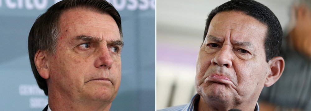Bolsonaro manda Mourão calar-se mais uma vez e aceitar papel decorativo