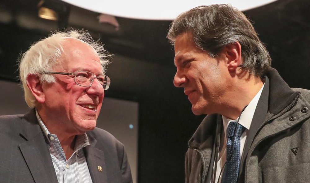 Haddad e Sanders lançam frente progressista global