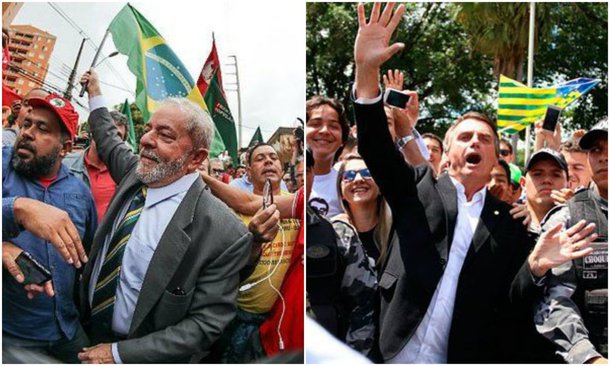Lula sobe, Bolsonaro desce
